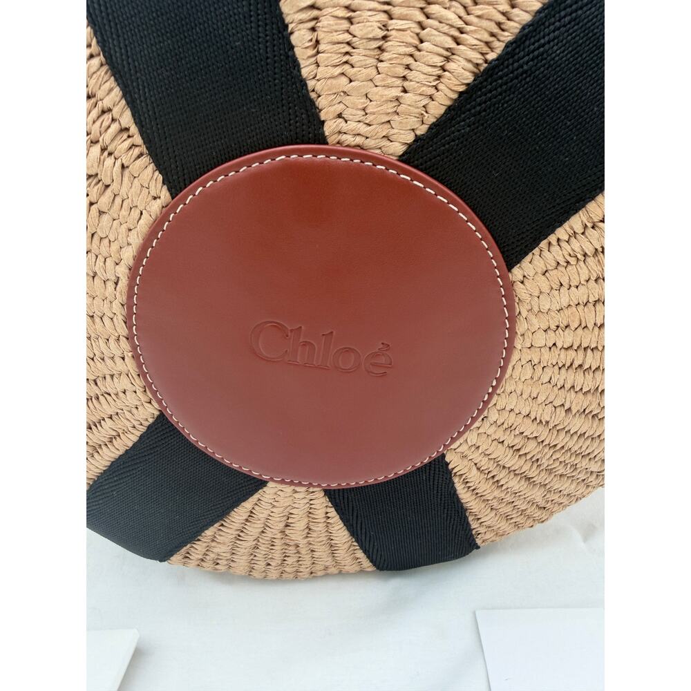 BRAND NEW CHLOE RAFFIA STRAW BASKET LARGE WOODY TOTE BAG NWT AUTHENTIC! - Picture 11 of 15
